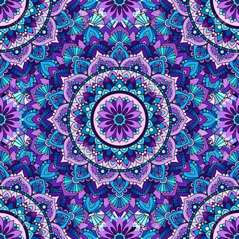 seamless pattern  mandala purple  atvictoriae design