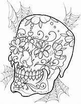 Coloring Skull Tattoo Pages Designs Book Floral Adults Sugar Printable Flower Flowers Dover Adult Publications Sheets Colouring Siuda Erik Books sketch template