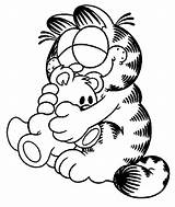 Garfield Coloring Pages Cartoon Kids Printable Color Print Dibujos Sheet Characters sketch template