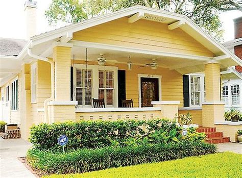 bungalow homes design ideas  craftsman bungalows yellow house exterior bungalow