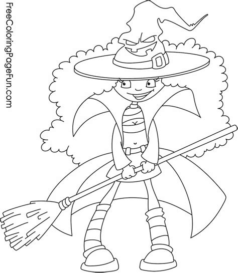 halloween coloring pages halloween costume girl witch