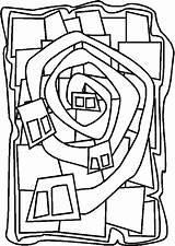 Hundertwasser Coloring Pages Friedensreich Paul Bilder Kandinsky Coloriage Malvorlagen Kids Worksheets Painting Teaching Colouring Kunst Hunderwasser Elementary Lessons Silk Kleurplaten sketch template