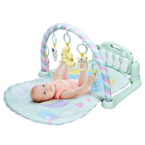 gymax baby gym play mat    fitness   lights fun piano