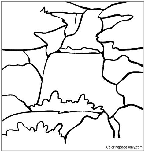 waterfall coloring page  printable coloring pages