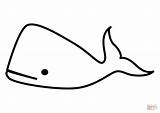 Whale Coloring Cartoon Simple Pages Drawing Printable sketch template