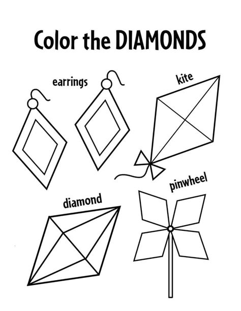 diamond worksheets  preschool  hollydog blog