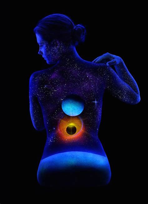 This Landscape Body Art Lit Up By Black Light Is Insanely
