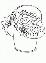 May Coloring Flower Basket Bouquet Clipart Pages Flowers Printable Mothers Color Sheets Print Things Clip Cliparts Colouring Baskets Colour Clipground sketch template