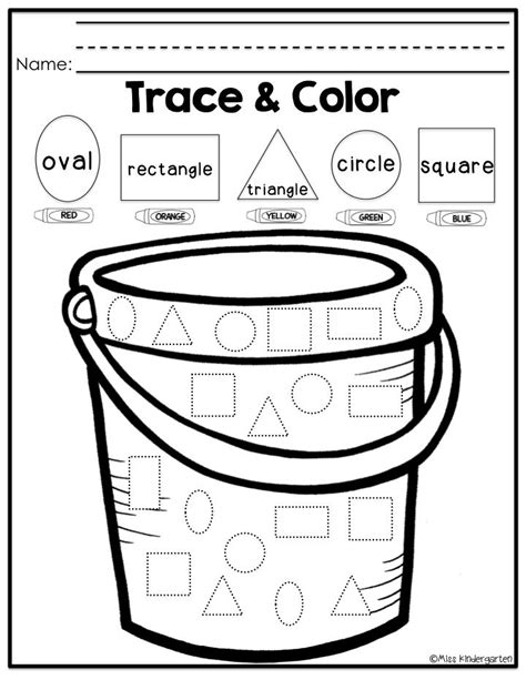 shape trace worksheet  preschool kids crafts  worksheets