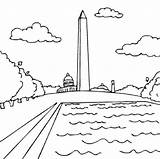 Monument Coloring Pages Washington Printable American Symbols Color Monuments Dc Kids National Designlooter 85kb 595px Choose Board States United sketch template