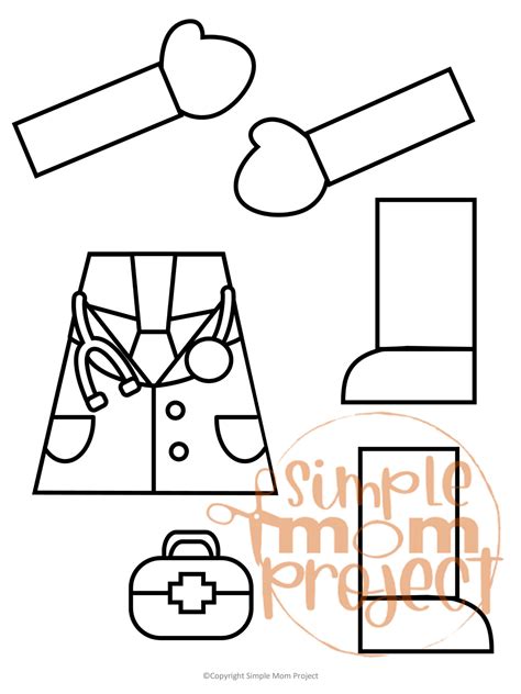 doctor paper bag puppet craft template simple mom project store
