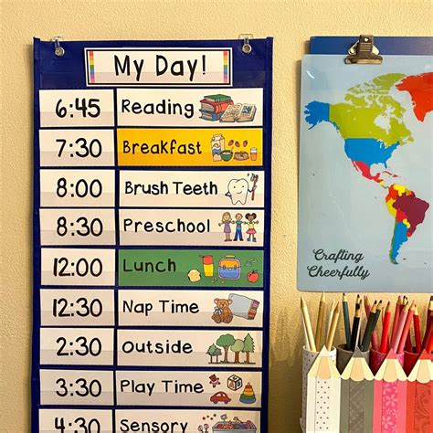 printable visual daily routine preschool picture schedule cards