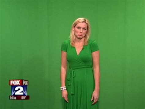 Weather Forecaster Wardrobe Malfunction Presenter In Green Dress