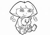 Coloring Dora sketch template