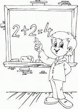 Chalkboard Schoolboy Coloring Adding Math Gif Welcome sketch template