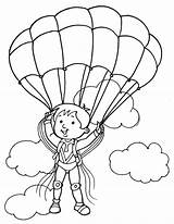 Parachute Paraquedista Colouring Desenho Nuvens Paragliding Tudodesenhos Designlooter sketch template