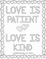 Coloring Bible Pages Verse Patient Kids Kind Verses Christian Printable 13 Adults Year Sunday School Valentines Old Preschoolers Corinthians Color sketch template