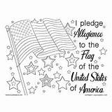 Coloring Pledge Allegiance sketch template