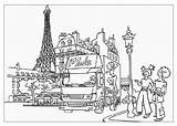 Paris Coloring Pages Tower Eiffel Printable Kids Places Color Drawing Famous Golden Getdrawings Bridge Getcolorings Decker Bus Double sketch template