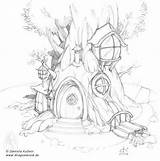 Fairy House Coloring Tree Pages Drawing Drawings Sketch Houses Google Search Kids Pencil Clipart Adult Sketches Treehouse Colouring Mask Gas sketch template