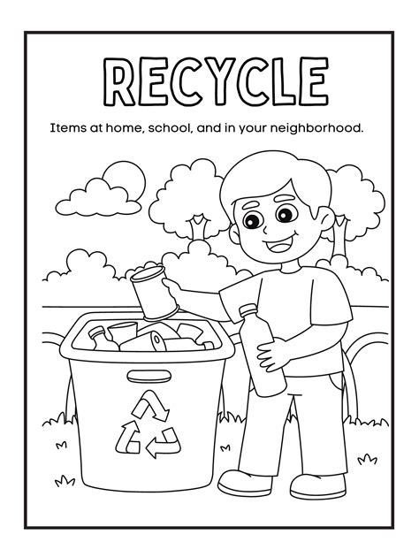 reduce reuse recycle coloring page recycle earth day vrogueco