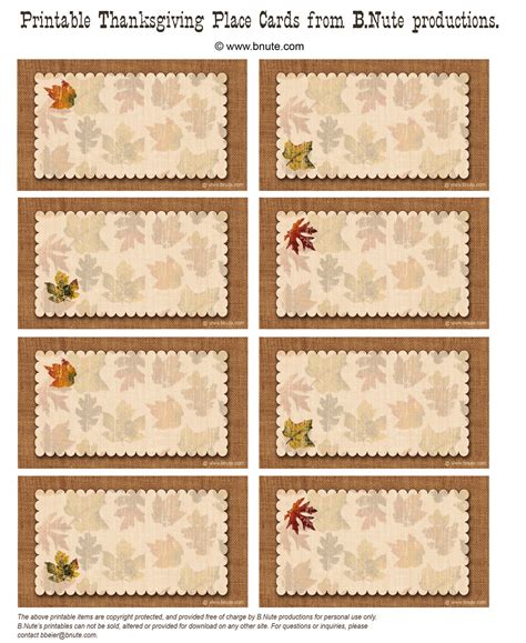 printable thanksgiving place cards