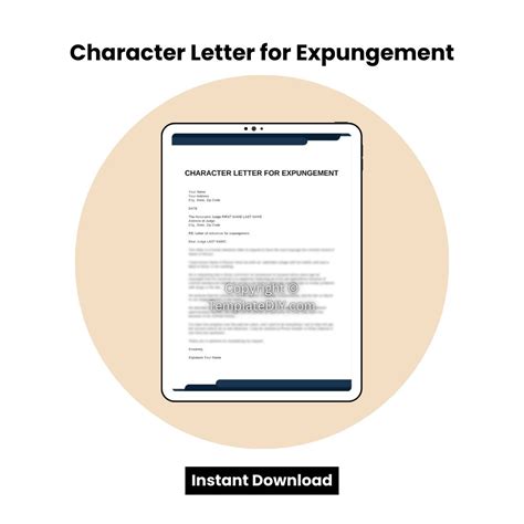 character letter  expungement sample    word