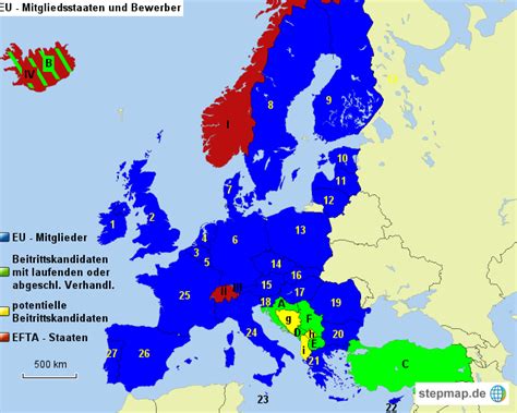 stepmap eu staaten mit nummern landkarte fuer europa