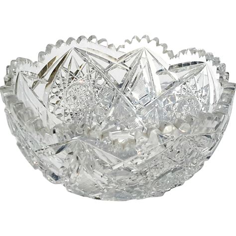 Antique Brilliant Cut Crystal Bowl Circa 1890 From