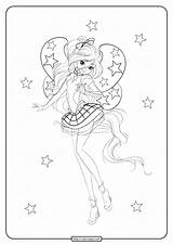 Winx Coloring Pages Bloom Printable Princess sketch template
