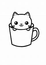 Coloriage Teacup Dessin Imprimer Mignon Coloring1 Kitten sketch template