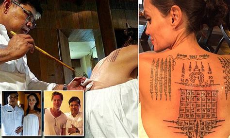 angelina jolie bound to ex brad pitt by thai tattooist daily mail online