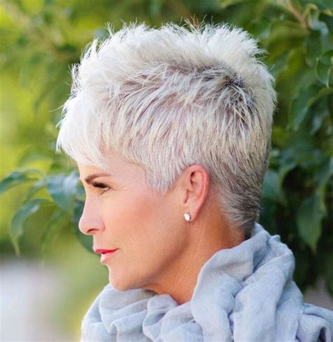Gray Pixie For Thick Hair Short Hair Styles Short Spiky Haircuts