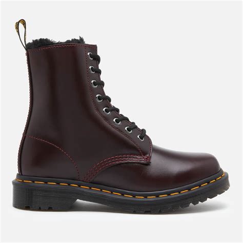 dr martens womens  serena fur lined leather  eye boots oxblood  uk delivery allsole