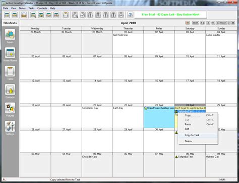 active desktop calendar  desktop calendar  fully customizable features  notes