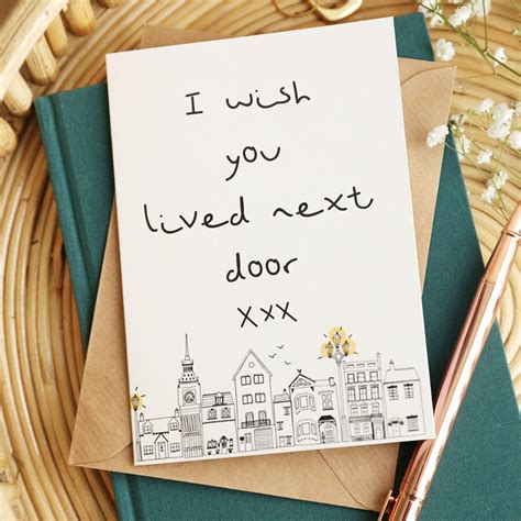 wish you lived next door greeting card