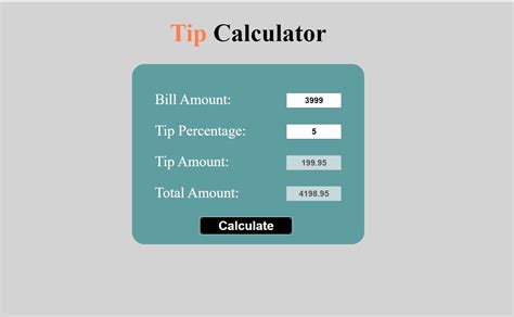tip calculator  js html  source code source code projects