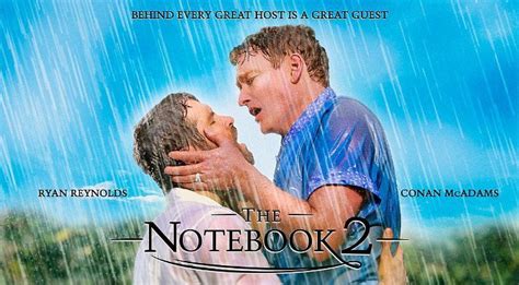 ryan reynolds and conan o brien kiss in the notebook spoof