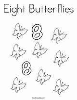 Coloring Eight Butterflies Number Pages Numbers Favorites Login Add Twistynoodle Noodle sketch template