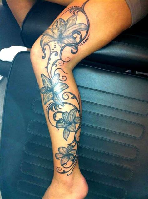 Im Not Into Flowers But Nice Leg Tattoos Women Flower Leg Tattoos