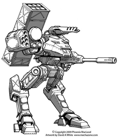 mech mecha sketch coloring page