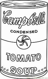 Soup Warhol Andy Coloring Pages Campbell Campbells Drawing Kids Pop Cans Printable Sopa Print Getdrawings Drawings Coloringpages101 Tt Ift Choose sketch template