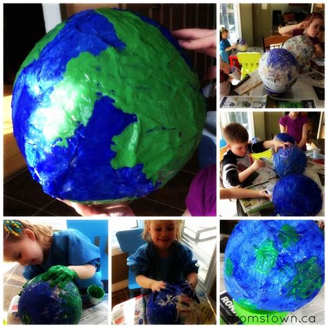 paper mache planet earth  earth day space art projects earth day