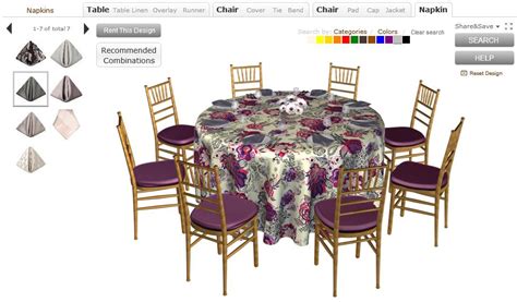 weddings virtual tool    select linens
