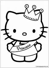 Kitty Pages Hello Princess Coloring Color Cartoons Online sketch template