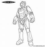 Cyberman Who Coloring Pages Doctor Printable Kids sketch template