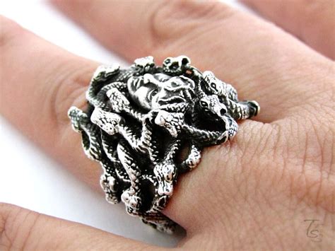 amazing sterling silver medusa ring fashion silverrings medusa handmadejewelry mythology