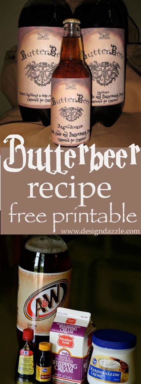harry potter butterbeer  printable design dazzle  printable