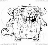 Ugly Monkey Outlined Drooling Clipart Cartoon Thoman Cory Coloring Vector Collc0121 Royalty sketch template