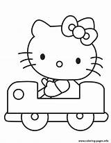 Coloring Kitty Hello Car Pages Driving Sanrio Printable Girl Birthday Print Colouring Color Country Kids Clip Clipart Cartoon Cliparts Drive sketch template
